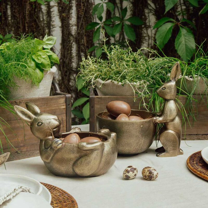 French Country Rabbit Sweets Bowl Lying Down image number 1